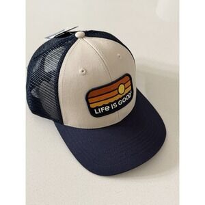 Life Is Good Hats Trucker Sunrise Water Stripe Hat‎ Cap Adjustable New With Tag